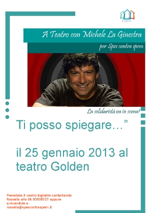  il 25 gennaio con Michele La Ginestra al Teatro Golden