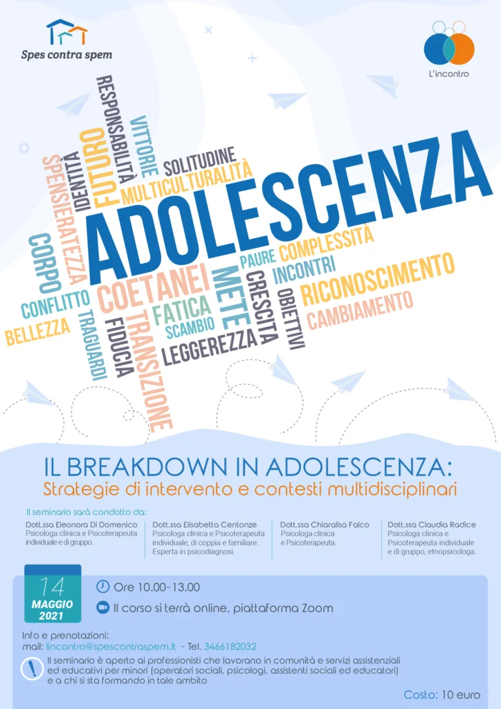 Seminario online “Il breakdown in adolescenza” Spes Contra Spem