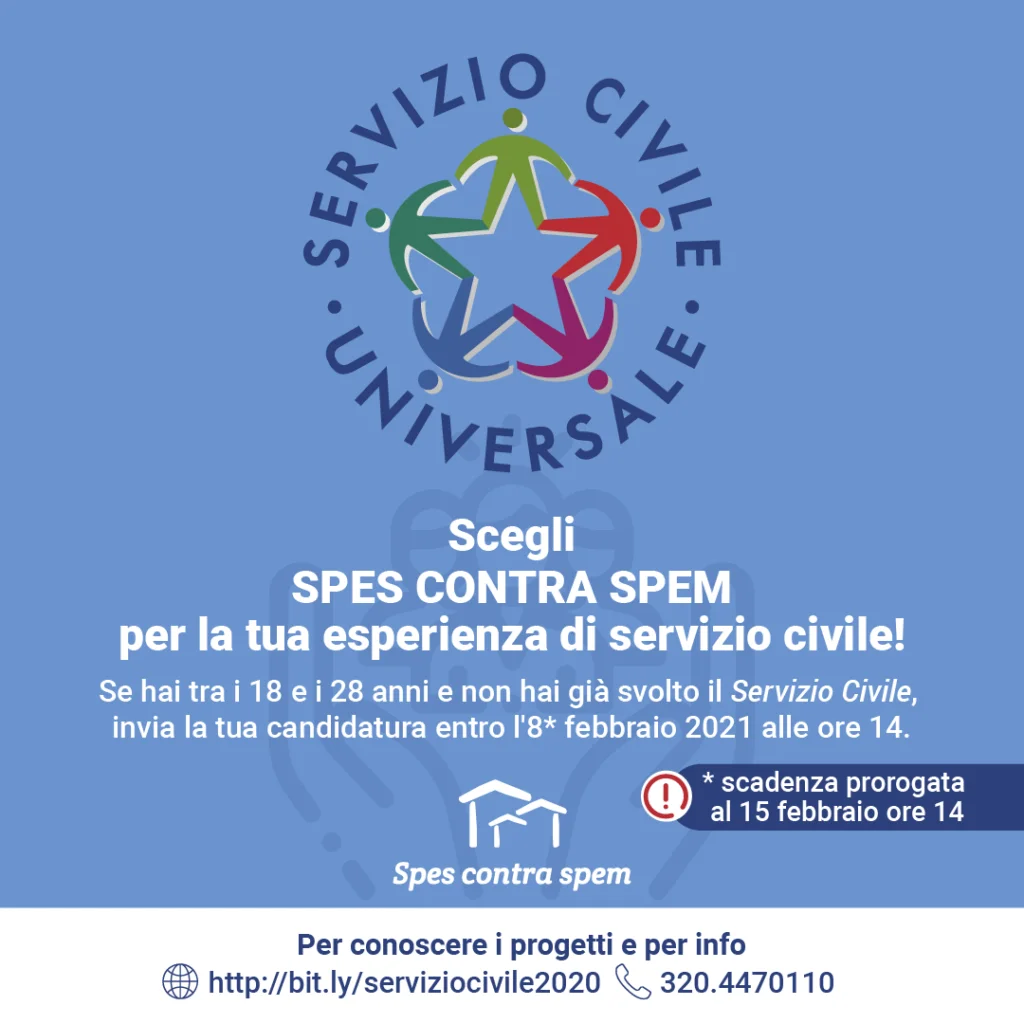 Servizio civile 2020 con Spes Contra Spem